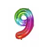 Rakam Folyo Balon Gökkuşağı Rakam Balon Renkli 9 Yaş Balon 76 Cm Sayı Balon Uçan Balon Helyum Balon