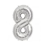 Rakamı Gümüş 40 cm 8 Folyo Balon