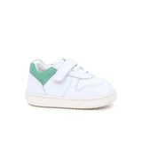 Rakerplus Bob Hakiki Deri Beyaz Nubuk Yeşil Cırtlı Bebek Sneaker Ayakkabı