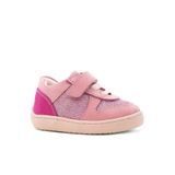 Rakerplus Bob Hakiki Deri Pembe Simli Barefoot Cırtlı Lastikli Bebek Sneaker Ayakkabı