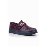 Rakerplus Bordo Tokalı Loafer Çocuk Klasik Ayakkabı