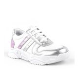 Rakerplus Hakiki Deri Gümüş Pembe Kalın Tabanlı Kız Çocuk Sneakers Ayakkabı