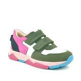 Rakerplus Hakiki Deri Yeşil Pembe Çocuk Sneakers Spor Ayakkabı