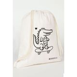 Rakerplus Tbons Özel Tasarım 35X40 cm Unisex Ham Bez Büzgülü Sırt Ayakkabı Çantası - 35 x 40 cm - Krem