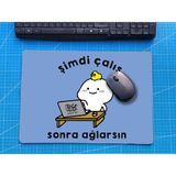 Rakkun Shop Halı Desen Baskılı Mousepad (28X40CM) - şimdi çalış sonra ağlarsın mavi - Çok Renkli