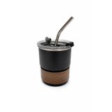 Rakkun Shop - Metal Çelik Bardak Termos Metal pipetli, Ev, Ofis ve Doğa Kullanımı için 240 ml, 8 Oz Siyah renk