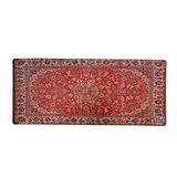 Rakkun Shop Mouse Pad, 30x70 cm, Mavi Halı Desen Baskılı, Kaymaz Taban, Bilek Destekli, Dikişsiz Kenar, Ergonomik, Ofis ve Oyuncular için (Kırmızı Çiçekli)