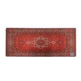 Rakkun Shop Mouse Pad, 30x70 cm, Mavi Halı Desen Baskılı, Kaymaz Taban, Bilek Destekli, Dikişsiz Kenar, Ergonomik, Ofis ve Oyuncular için (Kırmızı Halı)