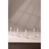 Rakle Astoria Gold 4'lü Su Bardağı Seti 350 cc - 4 Adet - 350 ml