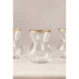 Rakle Astoria Gold 6'lı Çay Bardağı Seti 140 cc - Şeffaf - 140 ml