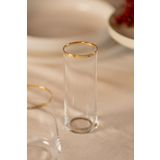 RAKLE Avantgarde Gold Premium Rakı Bardağı Koleksiyonu - Altın Yaldızlı Kristal Cam - 4 Parça 195cc Kapasiteli - El İşçiliği Detaylar - Rakı Servisi