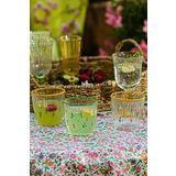 RAKLE Botanical Premium Su Bardağı Serisi - Sarı-Yeşil Rim Detaylı - 4 Parça 290cc Kapasiteli - Özel Tasarım Cam - Modern Sunumlar