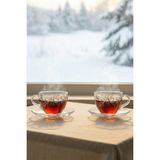 Rakle Darrel 2'li Çay Fincanı Seti 240 cc - Şeffaf - 240 ml