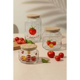 Rakle x Bengi Kurtcebe Pomodoro 3'lü Kavanoz Seti 970 cc/ 630 cc/ 430 cc - Şeffaf - 3 Adet - 970 ml