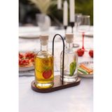 Rakle x Bengi Kurtcebe Pomodoro Bambu Stantlı 2'li Yağlık-Sirkelik Seti 200 cc - Şeffaf - 200 ml
