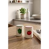 Rakle X Bengi Kurtcebe Pomodoro Stoneware 2'li Tuzluk-biberlik Seti 6 Cm Krem