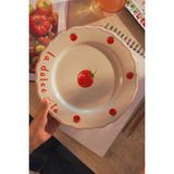 Rakle x Bengi Kurtcebe Pomodoro Stoneware 4'lü Servis Tabağı Seti 28 cm - Kırmızı