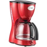 Raks Forte Kırmızı Filtre Kahve Makinesi 1,2 lt Kapasite ve Cam Hazne ile Pratik Kullanım