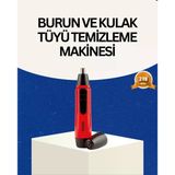 Raks Kırmızı Tüy Temizleme Kulak Burun Pilli Ergonomik