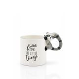 Rakun Figürlü El Yapımı Kupa - Mug, 400 Ml