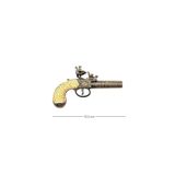 Rakun Home Denix Dekoratif Flintlock Pocket Pistol 19,5 Cm, Londra 1795