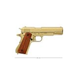 Rakun Home Denix Dekoratif Replika Gold Automatic. 45 Pistol M1911A1, Usa 1911