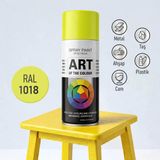 Ral1018 Sarı Prof. Sprey Boya Metal Ahşap Taş Plastik Ve Cam Yüzeylere Uygun Spray Boya 400 Ml