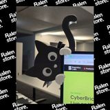 Ralen Kara Kedi Monitör Çerçeve Aksesuarı | 10CM | Siyah-Beyaz ( Yüksek Kalite 3D Baskı Pla )