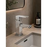 Ralken Krom Kare Lavabo Bataryası | %100 Pirinç | Kare Tip Gövde | Çift Su Girişli | Aç - Kapa | %100 Pirinç Ağır Gövde | Modern Lüx Sabit Lavabo Musluğu