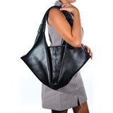 Rally Siyah Grain Kadın Omuz Cantası - STANDART - Siyah-Siyah