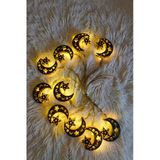 Ramazan Ay Yıldız Led Işık Zinciri 2 Metre – Pilli Dekoratif 10 Led Çift Modlu Peri Işığı