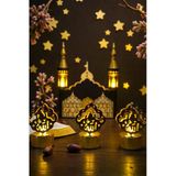 Ramazan Dekoratif Led Gece Lambası 3’Lü Set – Pilli Masa Üstü Mum Işığı Yazılı Tasarım