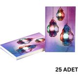 Ramazan Fener Temalı Hediye ve Tebrik Kartı, Ambalaj ve Paketleme Etiketi, 6x8 Cm, 25 Adet