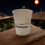 Ramazan-Hoşgeldin Ramazan Desenli Yazılı Tek Kullanımlık 7 Oz 50 Adet Karton Bardak