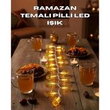 Ramazan Işıkları Pilli Altın Fener Tasarımlı Dekoratif Led Aydınlatma - Lisinya Vitrin