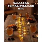 Ramazan Işıkları Pilli Altın Fener Tasarımlı Dekoratif Led Aydınlatma Vitrin
