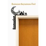 Ramazan Kapı Üstü Dekor | Ay, Cami ve Deve Figürlü Duvar Süsü | Ramazan Bayramı Özel Kapı Süsü