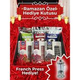 Ramazan Özel Hediye Kutusu, Karışık Lokum ve Bitki Çayı Seti, French Press Hediyeli, Premium �