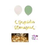 Ramazan Süsleri 3 Aylar Süsleri, Hoşgeldin Ramazan ve Led Işık ve Yıldız Perde ve 10 adet balon-