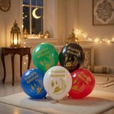 Ramazan Temalı 10'lu 12 İnç Baskılı Karışık Renk Lateks Balon