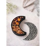 Ramazan Temalı Hilal Form Siyah&silver Dekoratif Iftariyelik Sunum Kasesi - 0 - 1 lt