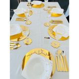 Ramazan Temalı Lüks Amerikan Servis,ramazan Temalı Yemek Seti,gold 6 Kişilik Amerikan Servis - 33 x 33