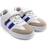 Ramba Mavi Kids Çocuk Unisex Sneaker Deri Görünümlü Günlük Spor Ayakkabı Bağcıklı Cırtlı KP-4004