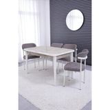 Rambla Mdf Açılır Lak Panel Mutfak Masa Sandalye Takımı 80*130CM - Beyaz - 80x130