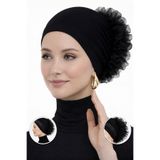Ramellia Dikişsiz Silikonlu Fırfırlı Bone Kaymaz Bone , Şal Bone Eşarp Bonesi , Tesettür Bone Viskon Bone