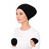 Ramellia Siyah Dikişsiz Geçmeli Bone – İz Yapmaz, Kaymaz Bone , Esnek ve Terletmeyen Tesettür Bone