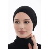 Ramellia Siyah Dikişsiz Kaymaz Bone , Şal Bonesi , Kaymaz Eşarp Bonesi , Tesettür Bone