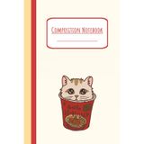 Ramen Cat Composition Notebook — 6" x 9", 120 Pages: Cute noodle cup cat journal with lined pages and doodle interior