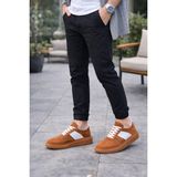 Ramer JY011 Line Erkek Günlük Bağcıklı Süet Spor Sneaker Ayakkabı Stt - Taba/beyaz