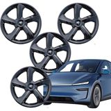 Ramm Tesla Juniper LUMIN Jant Kapağı Seti 19 İnç - Parlak Siyah - Model Y Juniper 2025-2026 Uyumlu - 19 inç